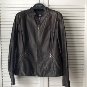 Danier dark brown leather jacket